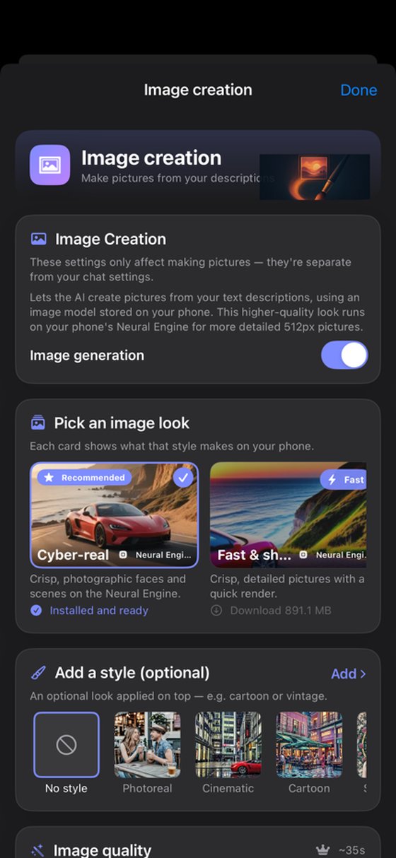 On-device image creation on iPhone via Apple Neural Engine